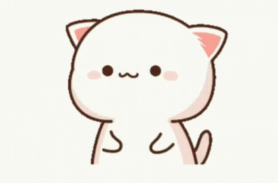 Cartoon Cat With Pink Ear And White Face GIF