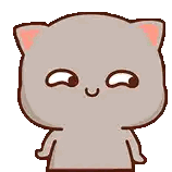 Cartoon Cat With Pink Ear Making Funny Face Sticker