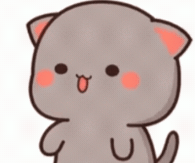 Cartoon Cat With Pink Nose And Ears GIF