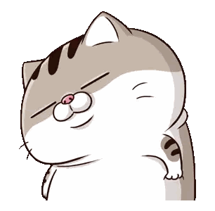 Cartoon Cat With Pink Nose And Eyes Sticker