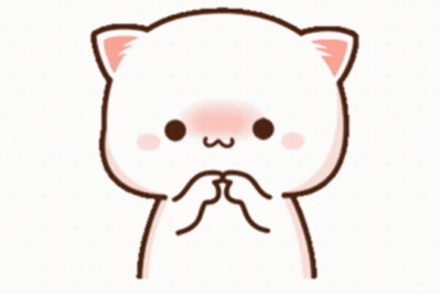 Cartoon Cat With Pink Nose Covering Mouth GIF