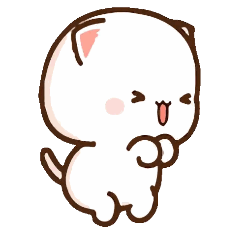 Cartoon Cat With Pink Nose Sticker