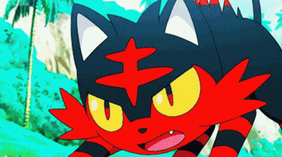 Cartoon Cat With Red And Black Stripes And Yellow Star GIF