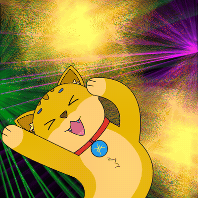 Cartoon Cat With Red Collar And Blue Star GIF