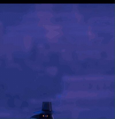 Cartoon Cat With Red Eyes And Bird In Top Hat GIF