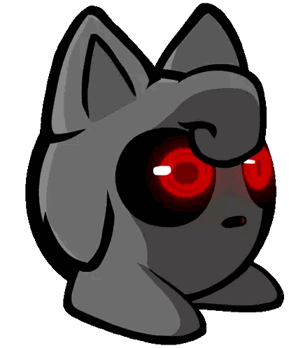 Cartoon Cat With Red Eyes Surprised Sticker