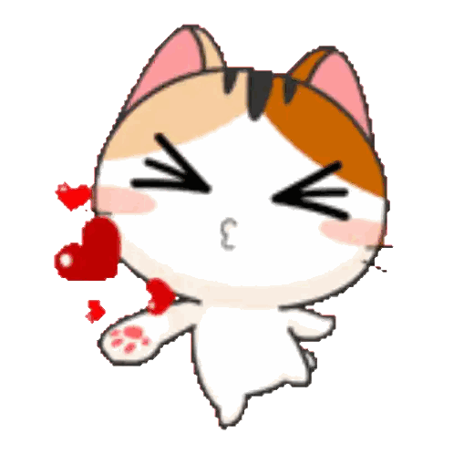 Cartoon Cat With Red Heart Sticker