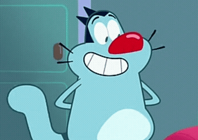 Cartoon Cat With Red Nose Smiling GIF