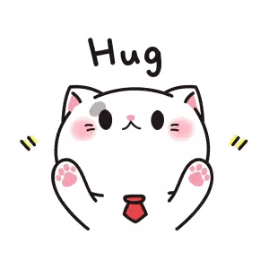 Cartoon Cat With Red Tie Hug Sticker