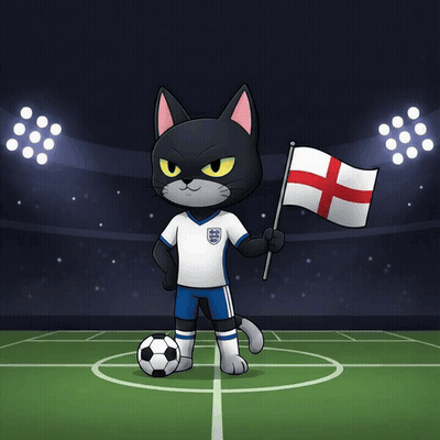 Cartoon Cat With Soccer Ball And Flag GIF