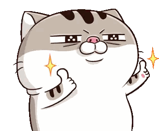Cartoon Cat With Star Face Thumbs Up Sticker