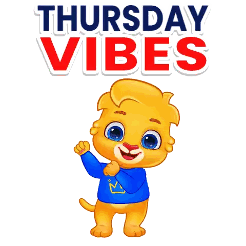 Cartoon Cat With Thursday Vibes Sticker