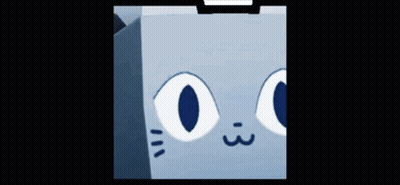 Cartoon Cat With White Eyes And Black Outline GIF