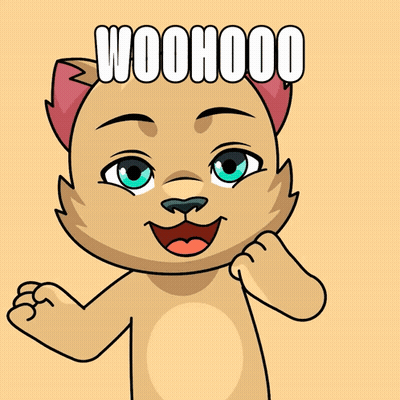 Cartoon Cat With Woohoo Face GIF