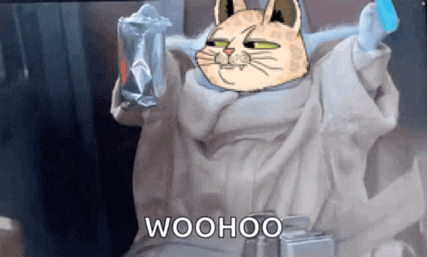 Cartoon Cat With Woohoo GIF
