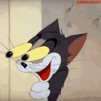 Cartoon Cat With Yellow Eye GIF