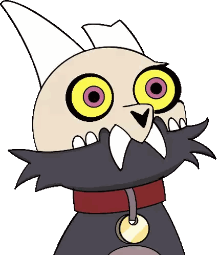 Cartoon Cat With Yellow Eyes Sticker