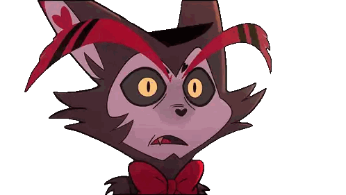Cartoon Cat With Yellow Eyes And Red Bow Tie Sticker