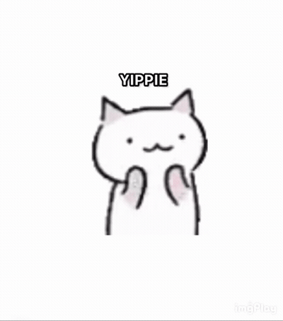 Cartoon Cat With Yippie Face