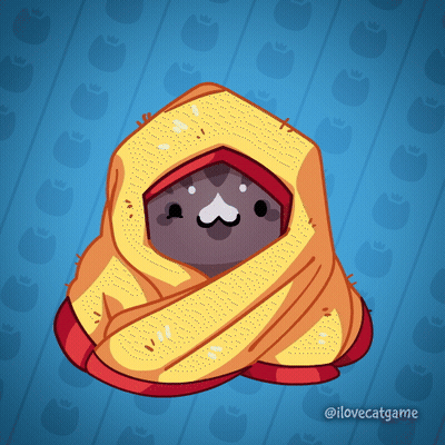 Cartoon Cat Wrapped In Blanket Ilovecatgame GIF