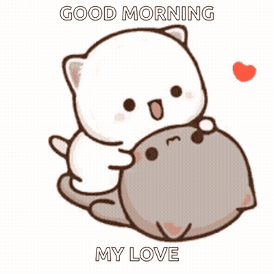 Cartoon Cats Hugging Good Morning My Love GIF