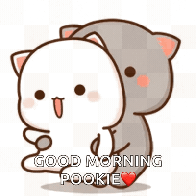 Cartoon Cats Hugging Good Morning Pookie GIF