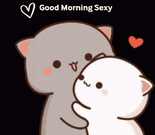 Cartoon Cats Hugging Good Morning Sexy