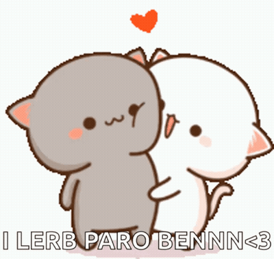 Cartoon Cats Hugging I Lerb Paro Benn < 3 GIF