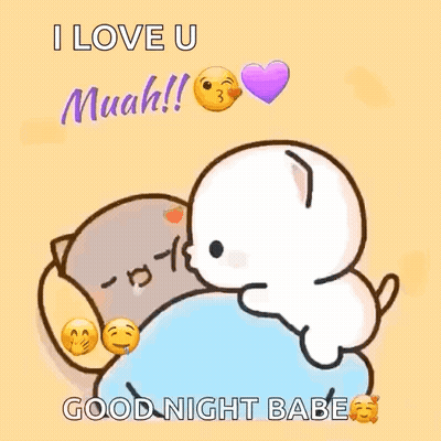 Cartoon Cats Hugging I Love U Muah GIF
