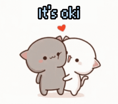 Cartoon Cats Hugging It's Ok GIF