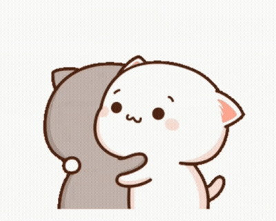 Cartoon Cats Hugging One With W Face GIF