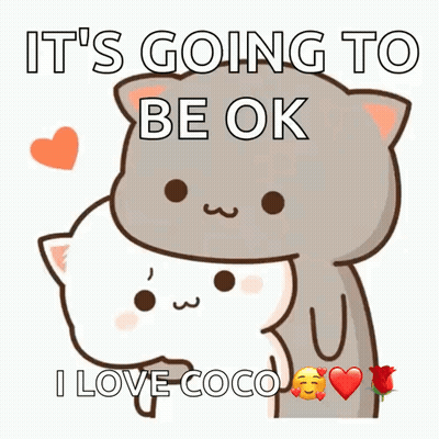 Cartoon Cats Hugging Saying Its Going To Be Okay GIF
