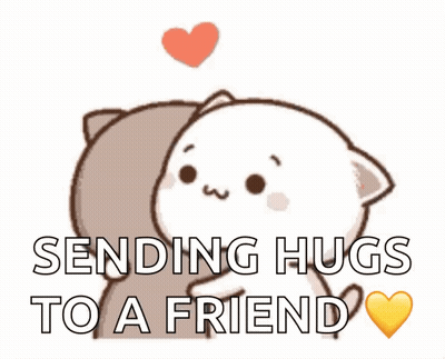 Cartoon Cats Hugging Sending Hugs To A Friend GIF