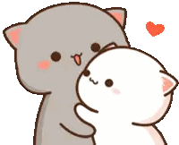Cartoon Cats Kissing Cheek Sticker
