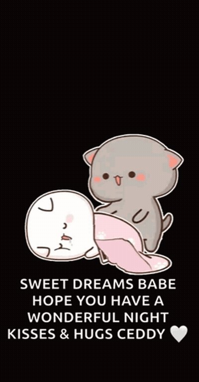 Cartoon Cats Laying Next To Each Other GIF