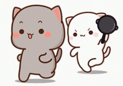 Cartoon Cats One With Frying Pan GIF