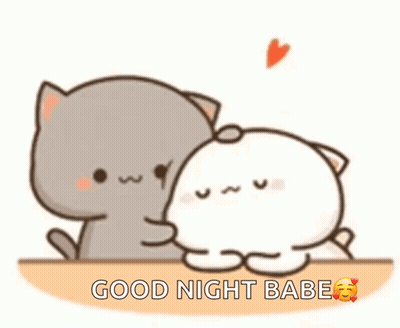 Cartoon Cats Saying Good Night Babe GIF