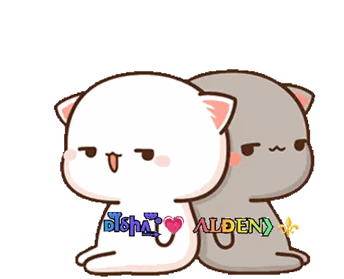 Cartoon Cats Sitting Next To Each Other Sticker