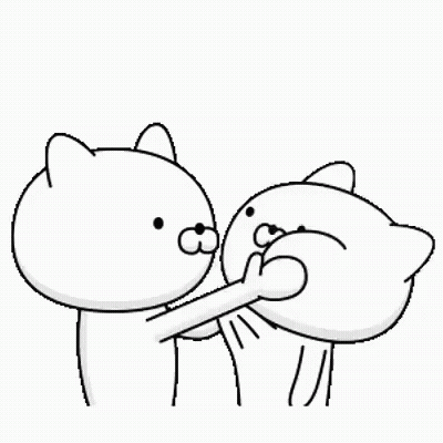 Cartoon Cats Standing Next To Each Other GIF