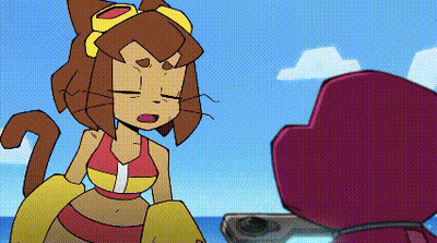 Cartoon Cats Standing On Beach GIF