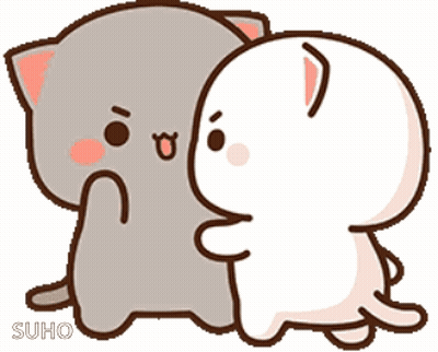 Cartoon Cats Standing Together GIF
