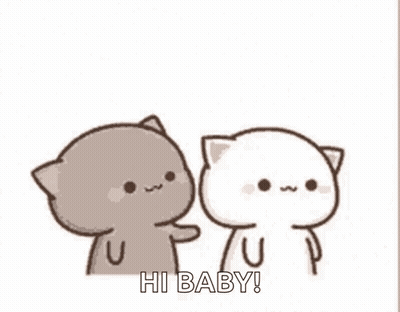 Cartoon Cats Touching Faces GIF