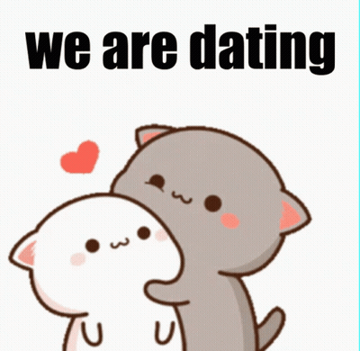 Cartoon Cats We Are Dating GIF