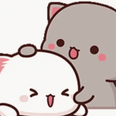 Cartoon Cats With Heart Heads GIF