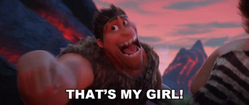Cartoon Caveman Saying Thats My Girl GIF