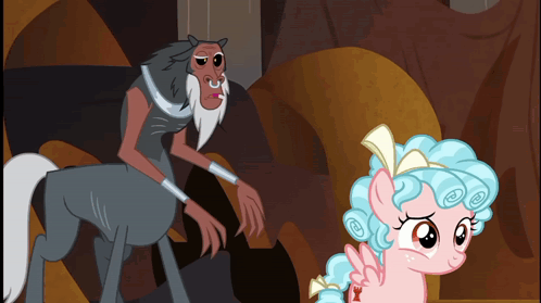Cartoon Centaur And Pony GIF