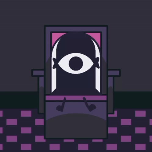 Cartoon Chair With Eye On Back GIF