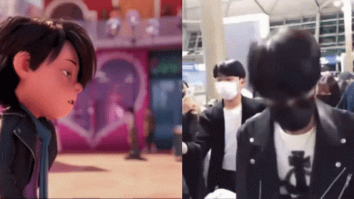 Cartoon Character And Masked Man GIF