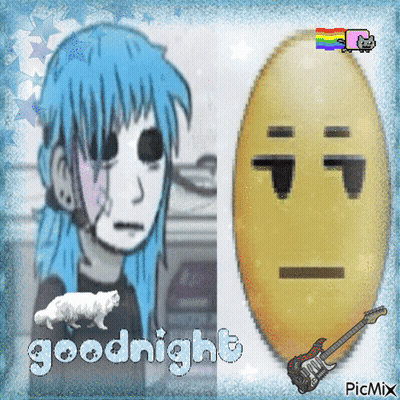 Cartoon Character And Smiley Saying Goodnight GIF