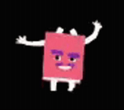 Cartoon Character Arms Outstretched In Pink Shirt And White Pants GIF